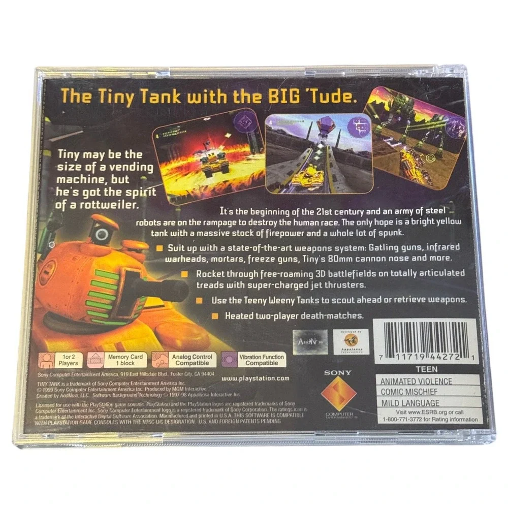 Tiny Tank PlayStation 1 PS1 Sony MGM Interactive SCUS-94427 1999